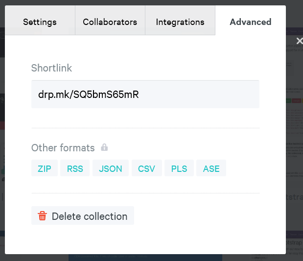 Dropmark - Collection shortlink