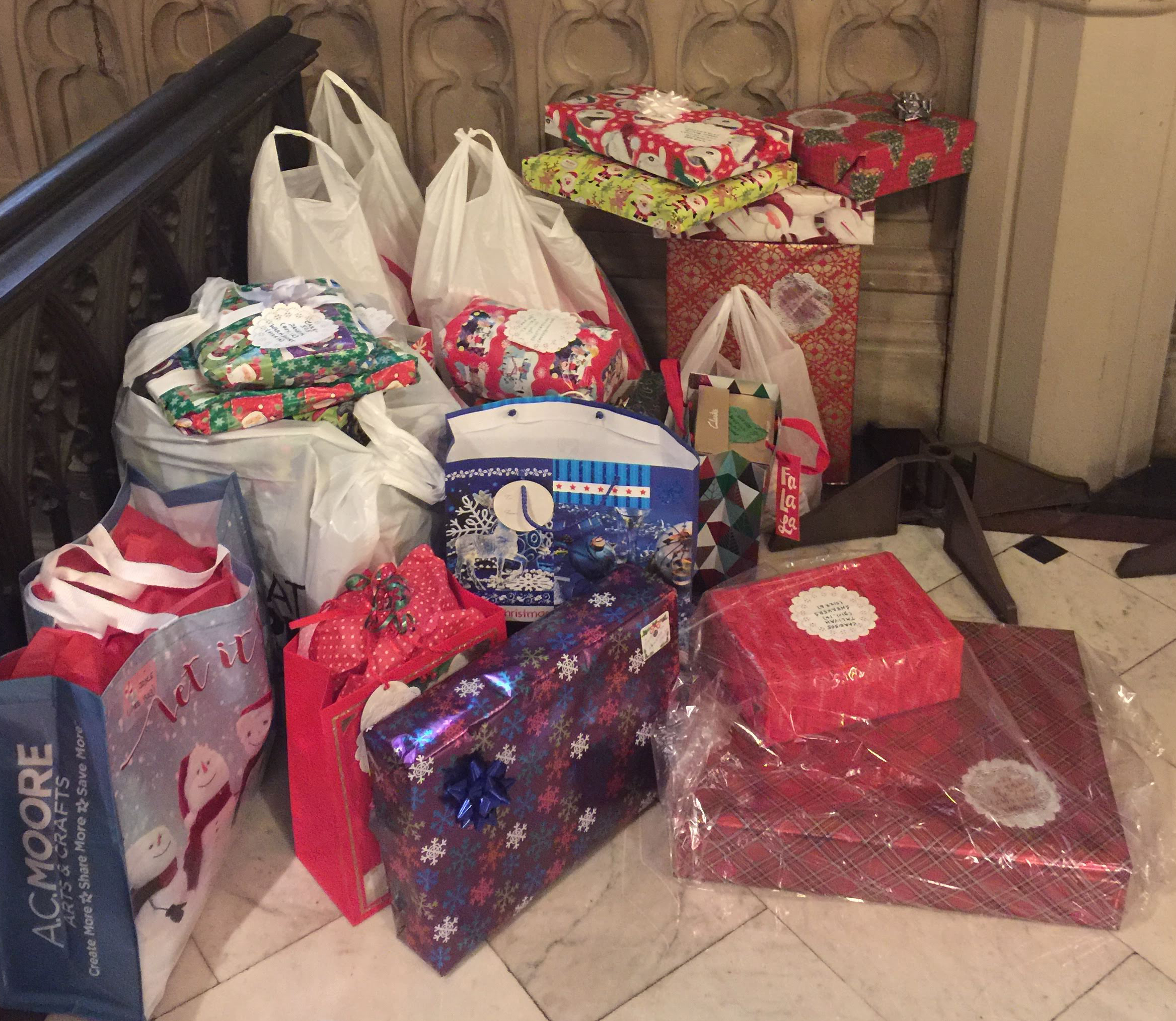 Large pile of presents