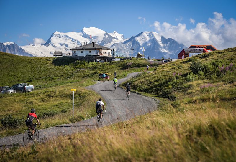 Course de Vélo - Tour des stations - arrivée à la Croix de Coeur - Valais, Suisse