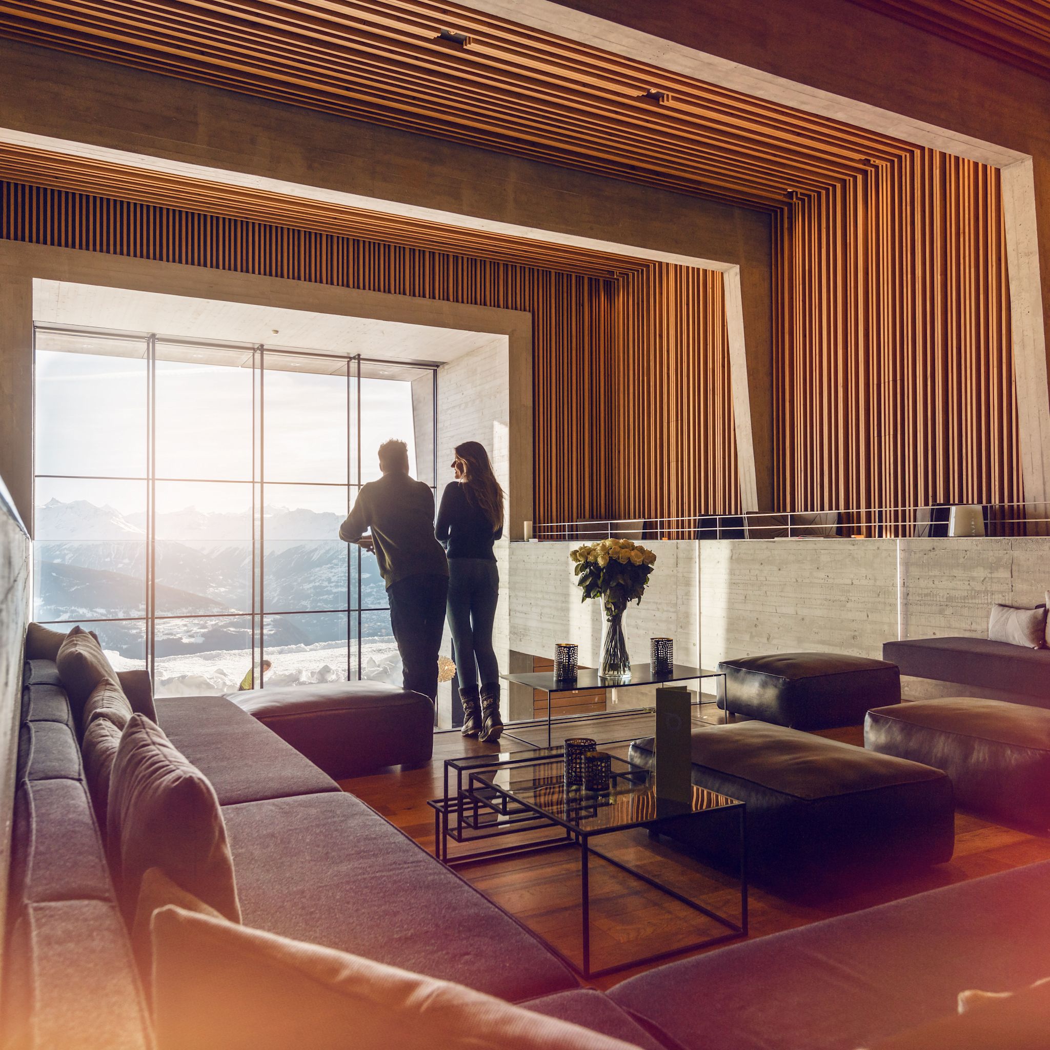 Couple à l'hôtel Chetzeron, Valais, Suisse