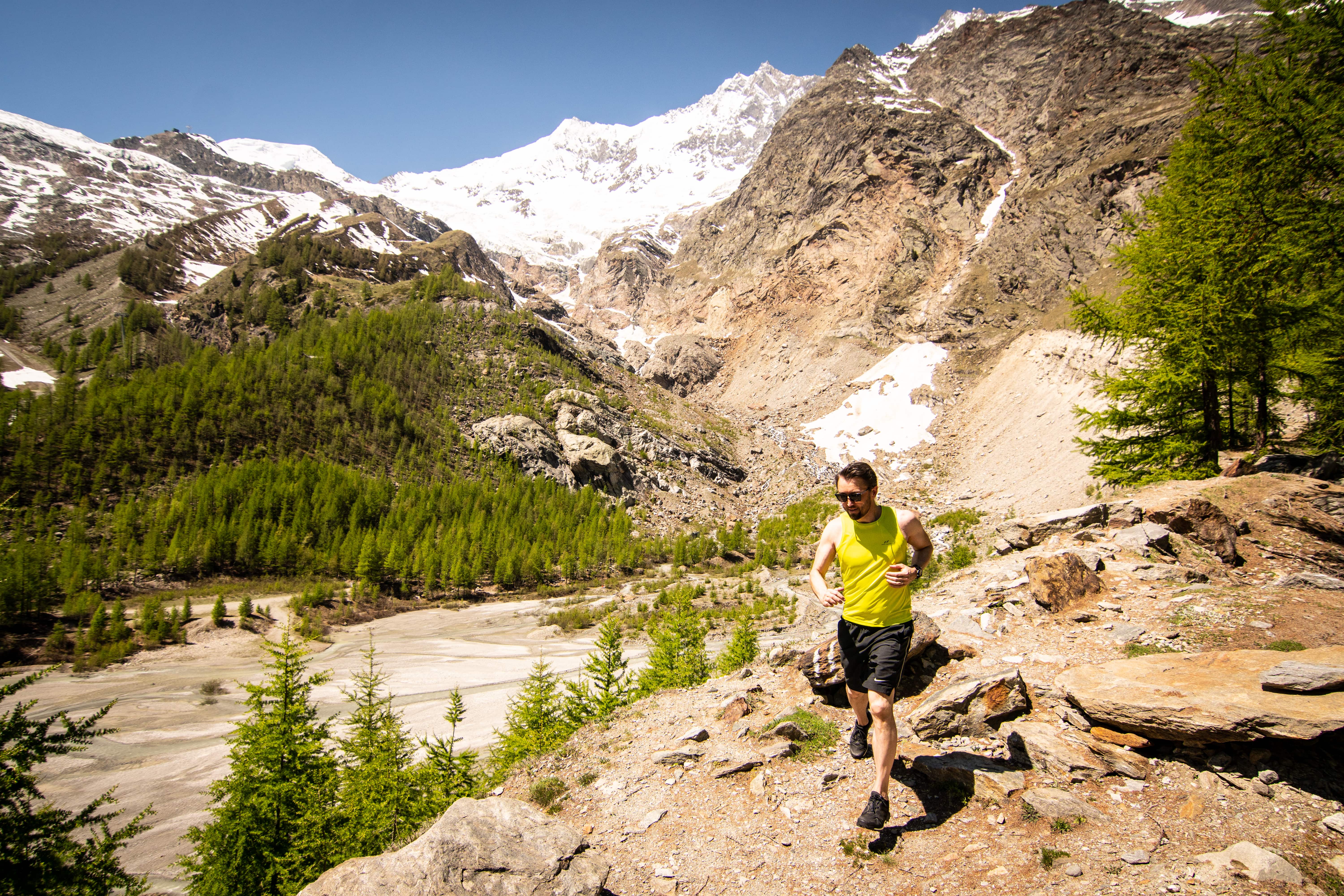 Trailrunning, Saastal, Saas-Fee, Valais, Switzerland