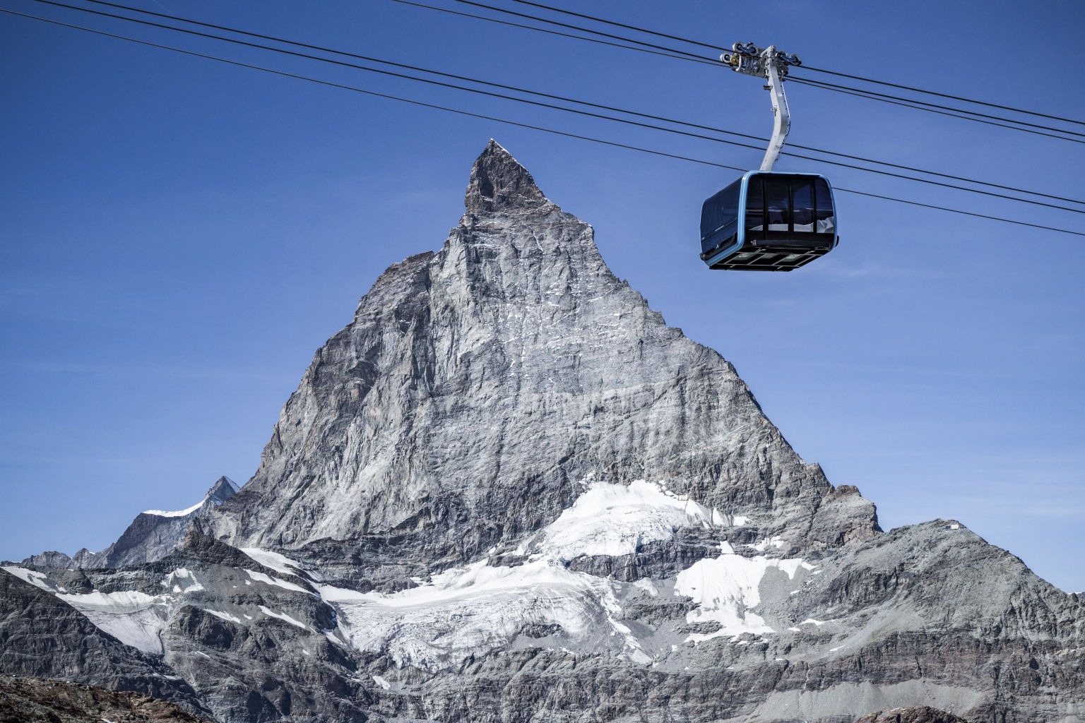 La plus haute connexion des Alpes, entre Zermatt et Cervinia, Matterhorn Alpine Crossing, Valais, Suisse