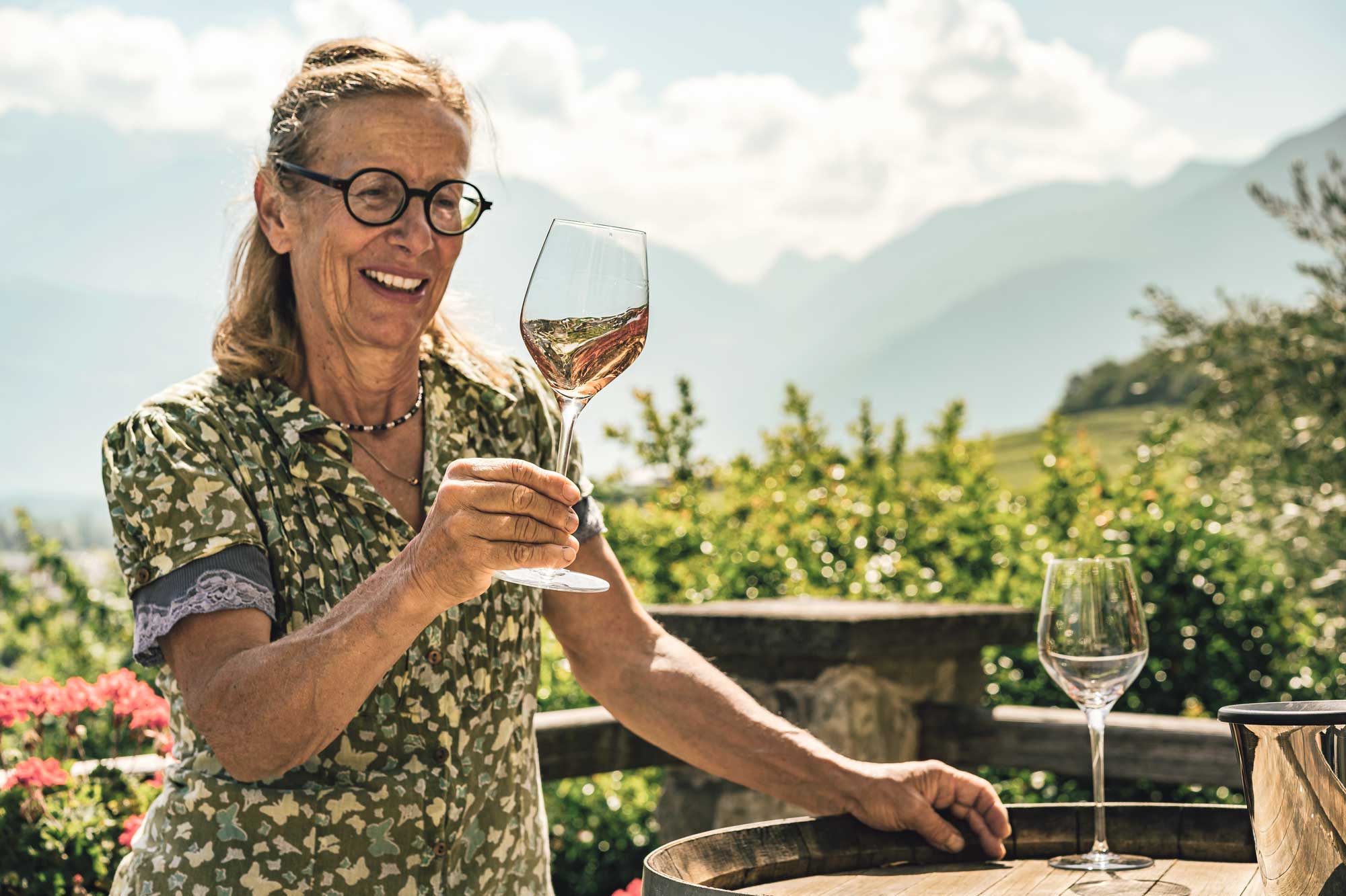 Marie Thérèse Chappaz in her vineyard in Fully, Valais, Switzerland