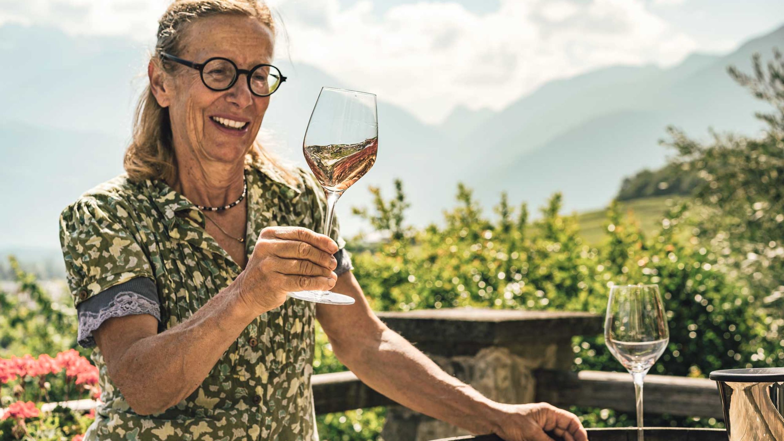 Marie Thérèse Chappaz in her vineyard in Fully, Valais, Switzerland