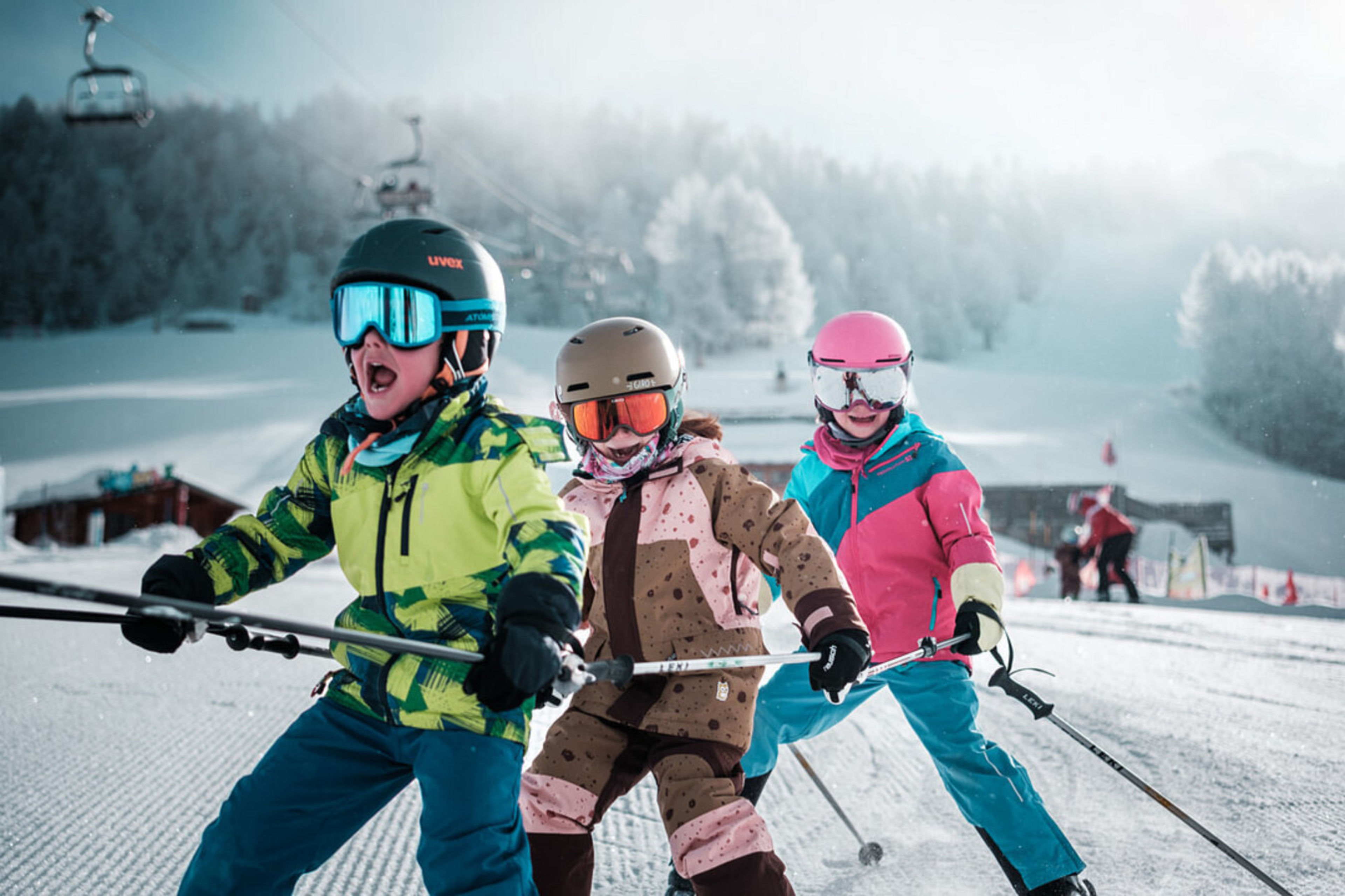 Kinder im Skigarten Talentschmiede auf der Hannigalp in Grächen