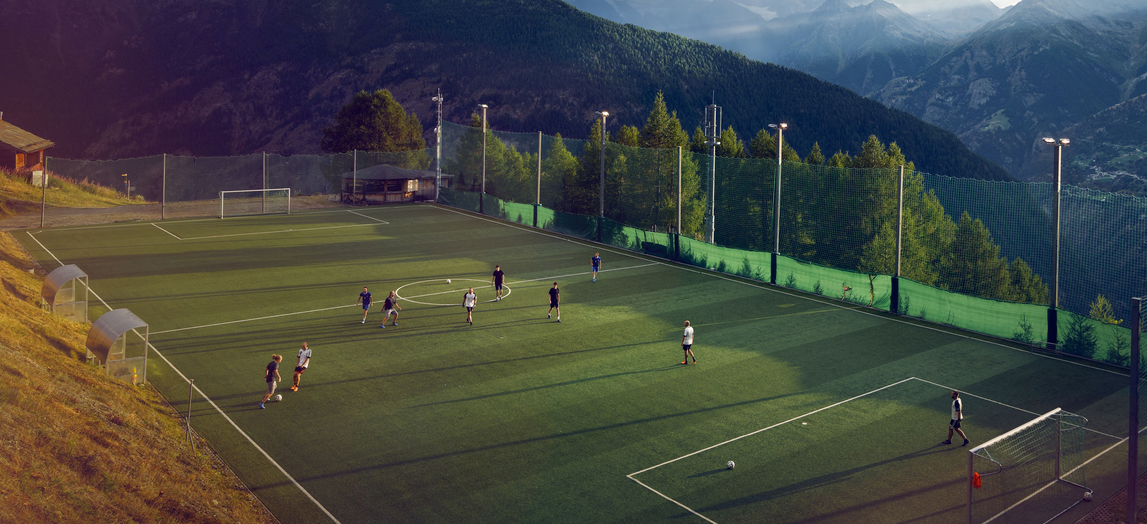 Soccer game in Valais, work-life balance, hobby, living and working in Valais, Switzerland