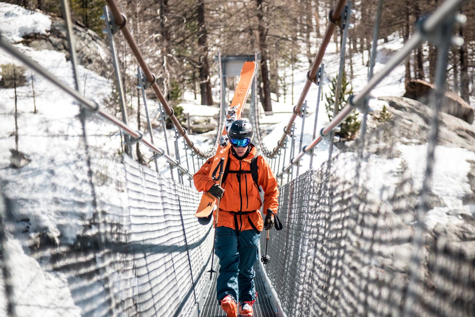 Samuel Anthamatten, Furi Hängebrücke. Wallis, Schweiz