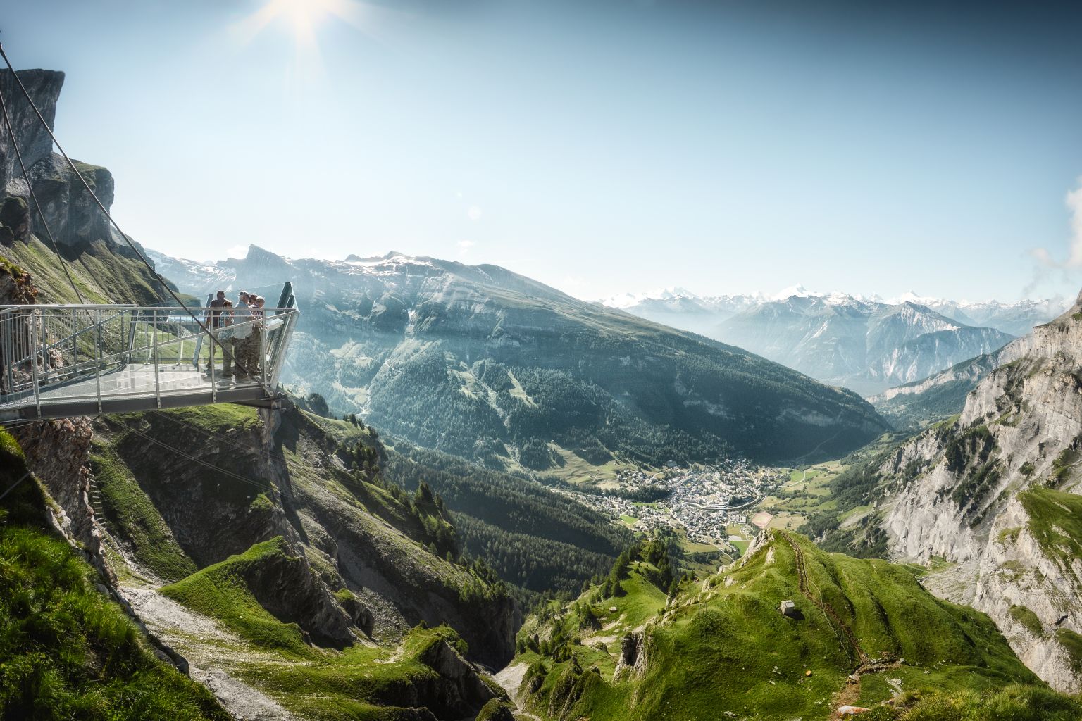 Panorama from Gemmi Leukerbad Valais Wallis Schweiz Switzerland
