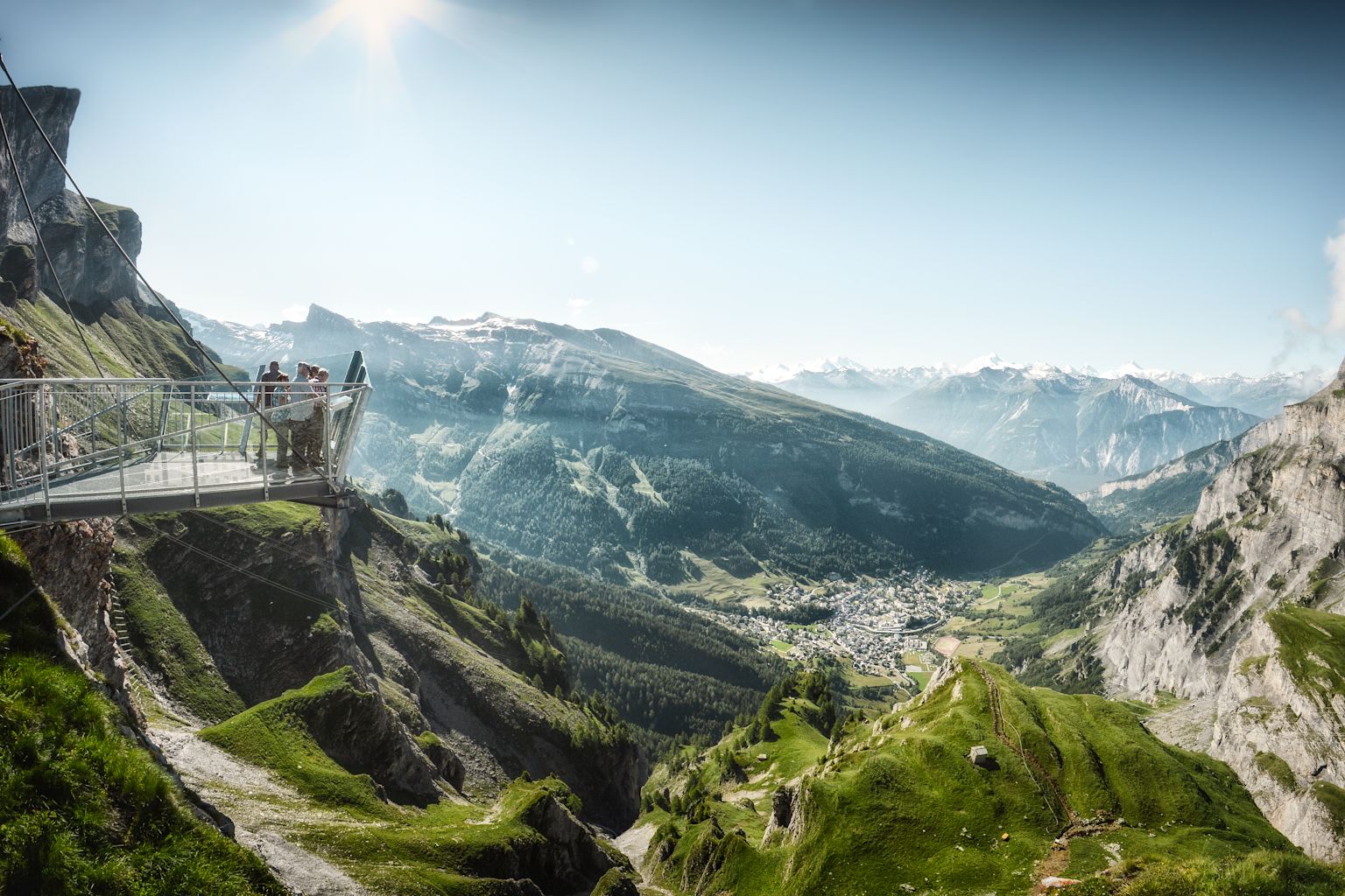 Panorama depuis la Gemmi Leukerbad Loèche-les-Bains Valais Wallis Schweiz Switzerland