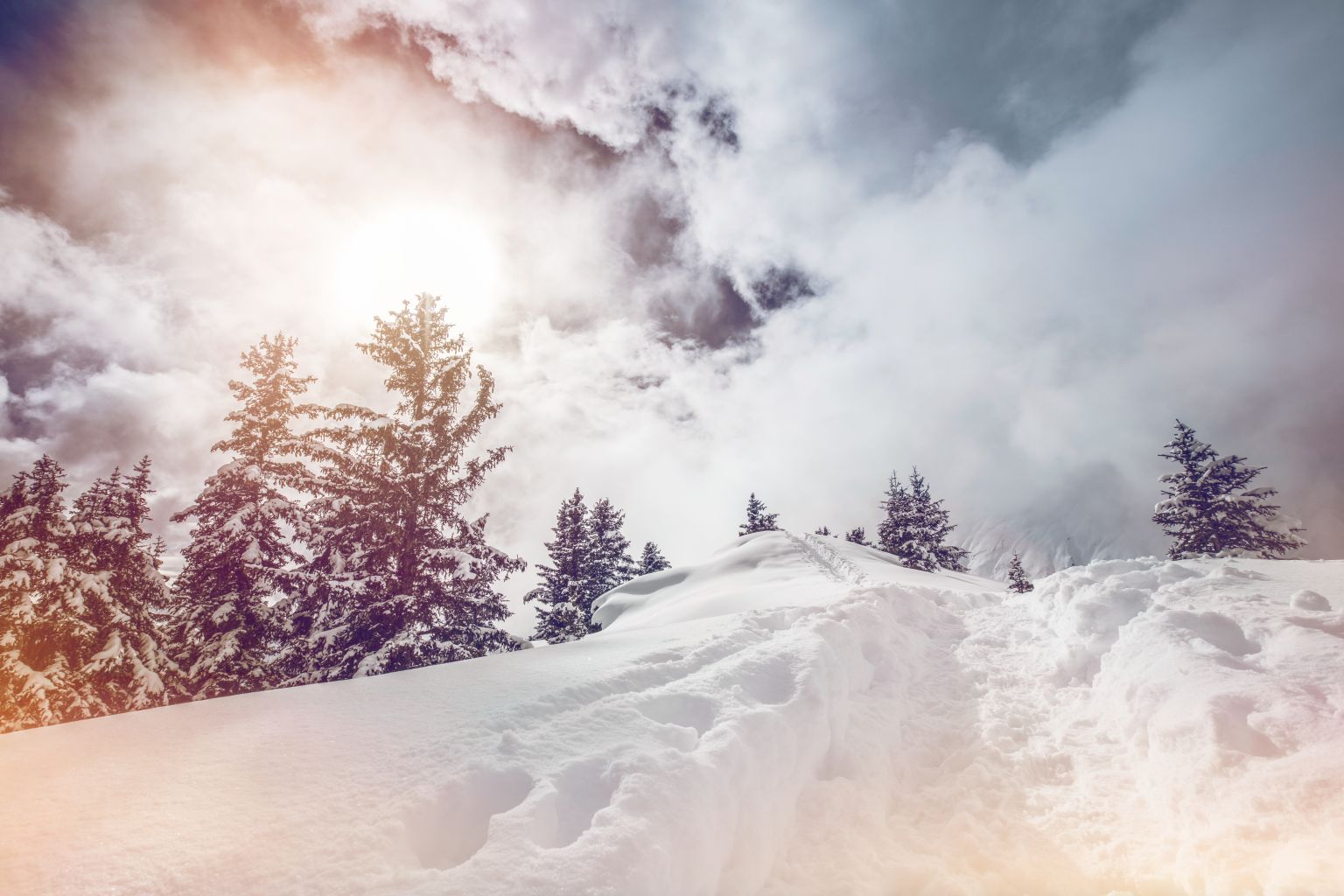 Winter landscape in Belalp, Winter in Valais, Switzerland