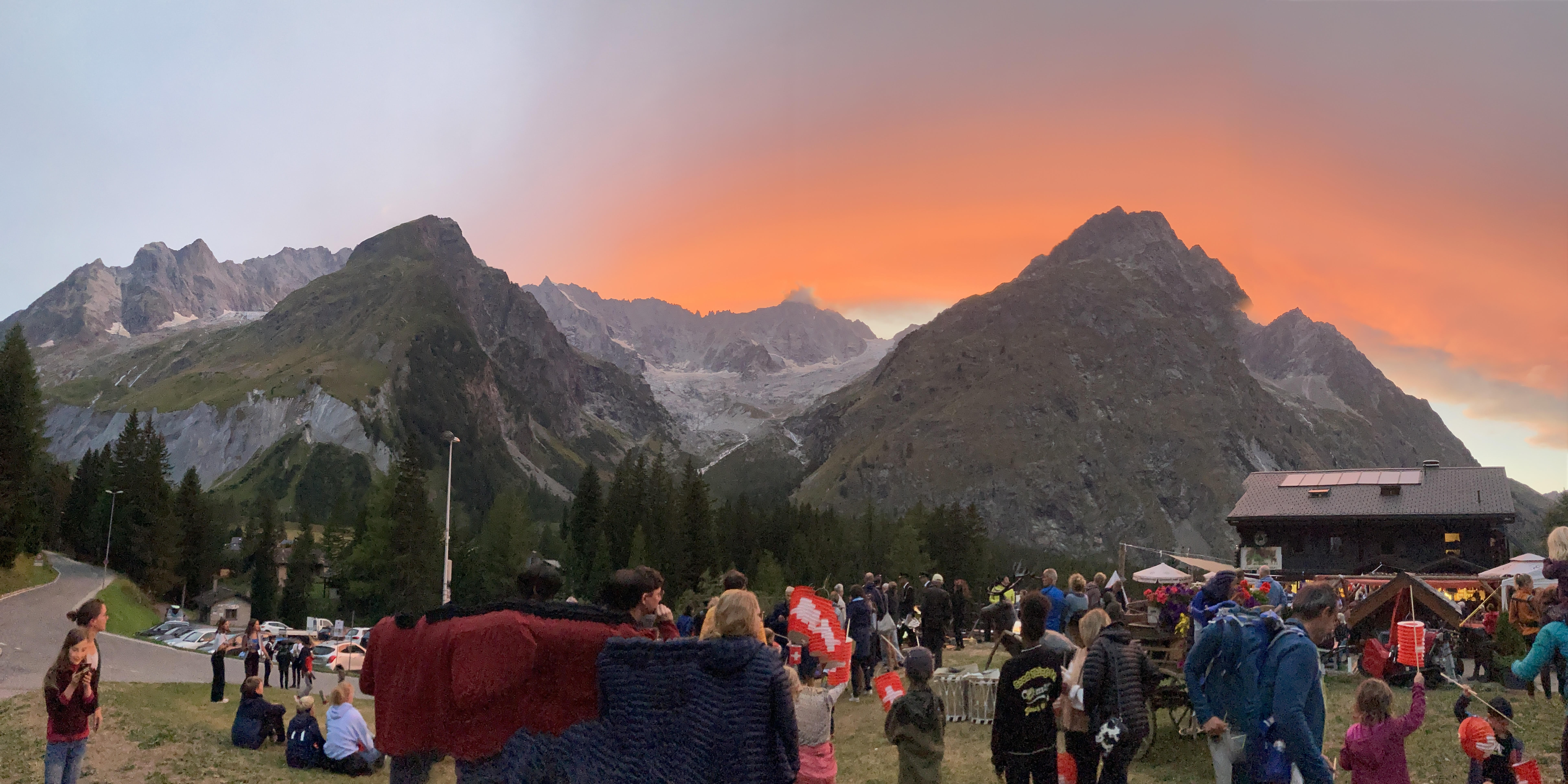 Fête nationale suisse à la Fouly, Valais, Suisse.