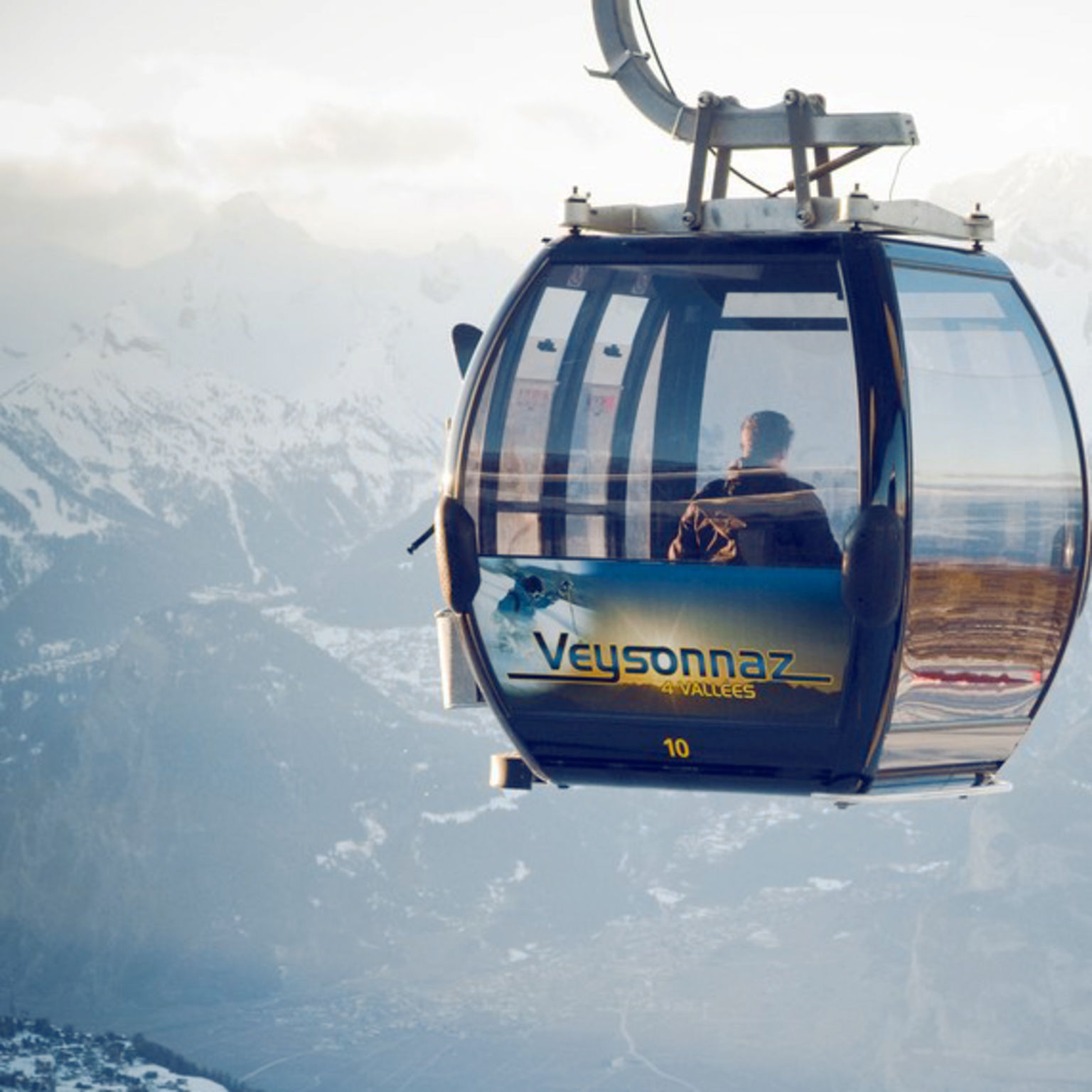 Télécabine de Veysonnaz, vacances de ski en Valais, hiver, Suisse