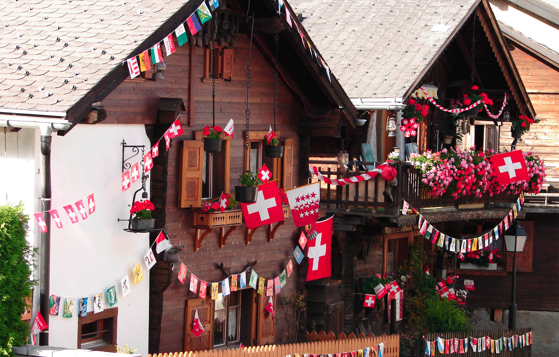 Nationalfeiertag im Trienttal, Wallis, Schweiz