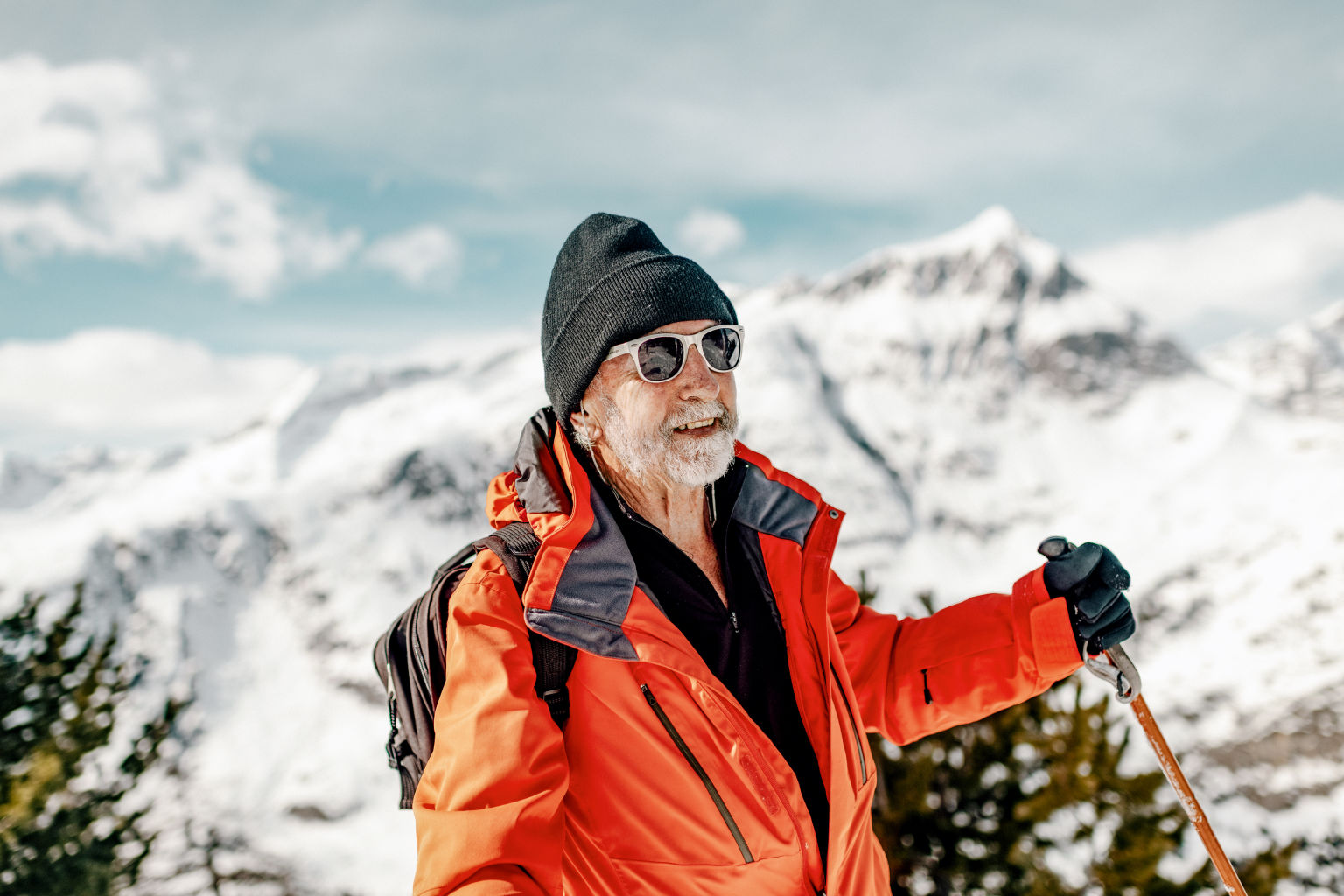 Eine Portrait-Aufnahme von dem Bergführer Ed, Wallis, Schweiz