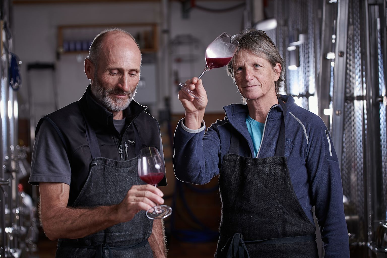 The mash in the wooden vat, here from Syrah grapes. It consists of pulp, skins, grape seeds and juice, Valais, Switzerland.