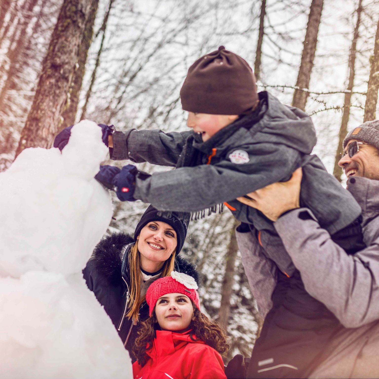 Famille, Hiver, Crans-Montana, Valais, Suisse