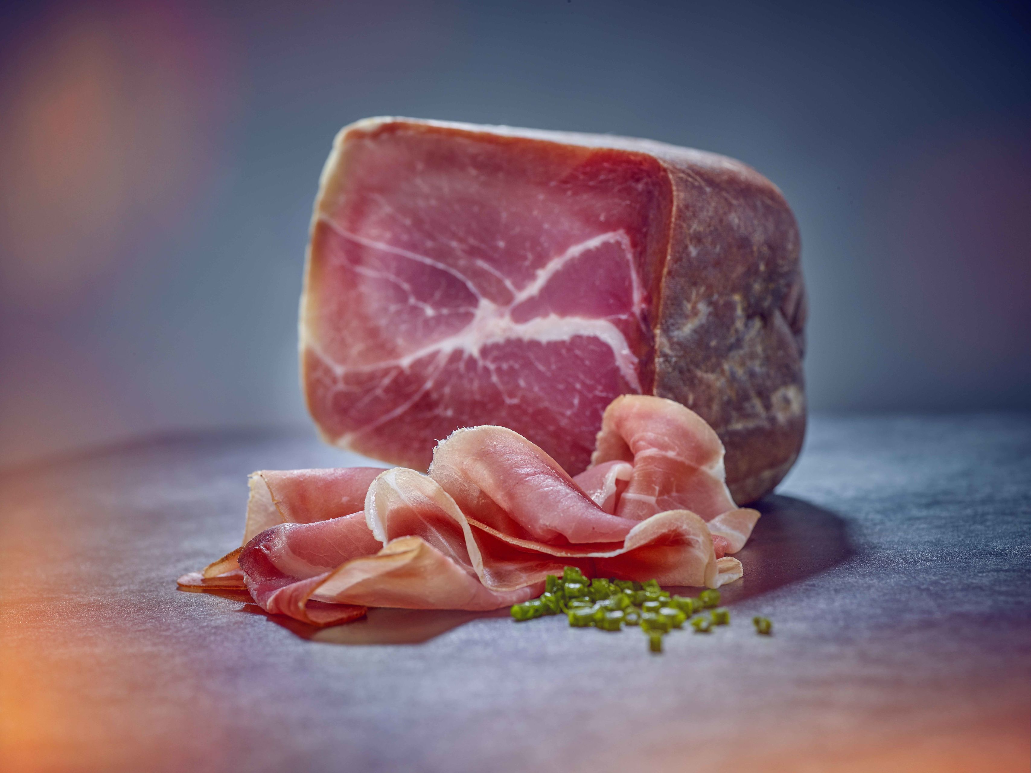 Raw ham from the Valais, Switzerland