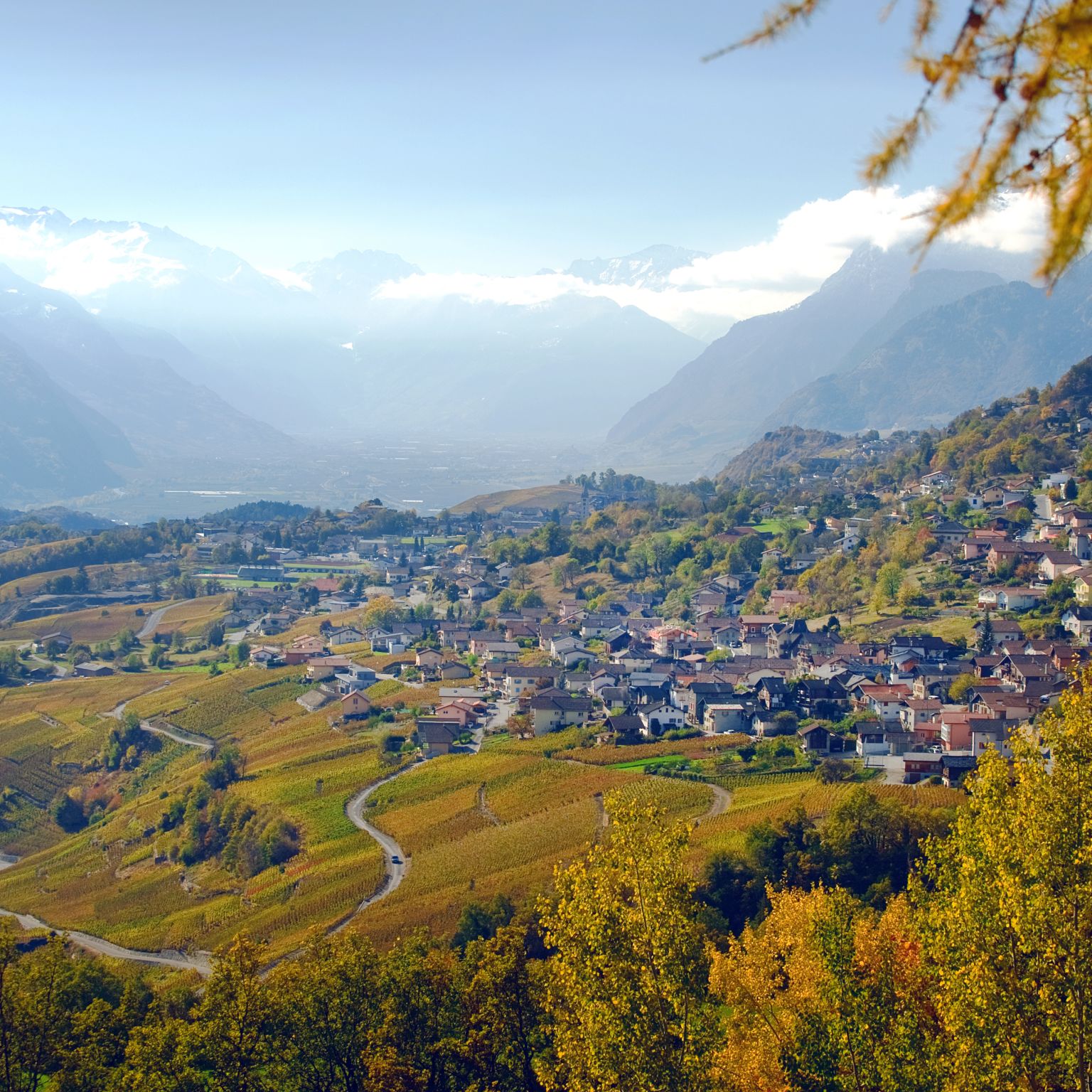 The village Savièse during summer, Valais