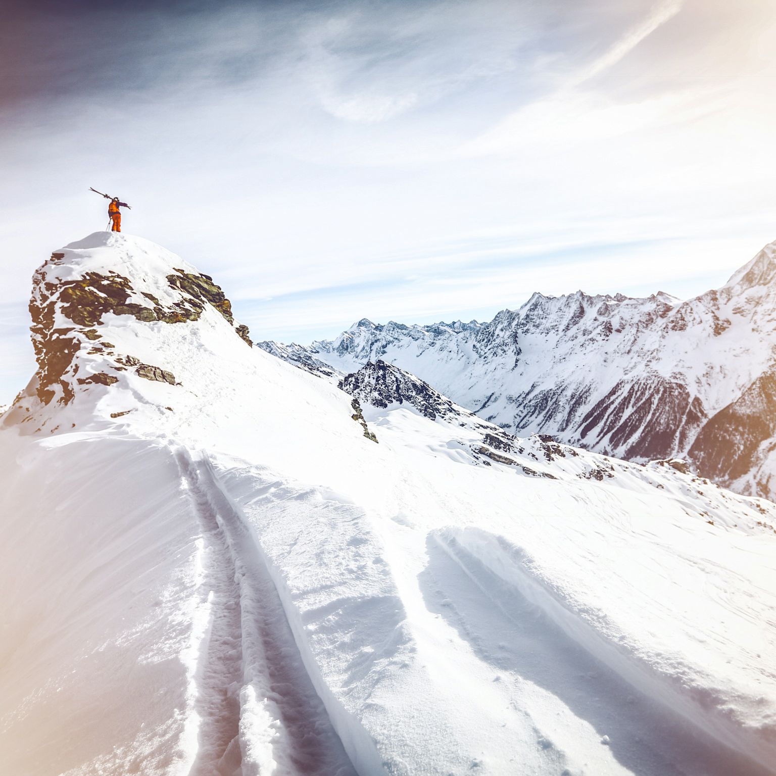 Winter in Valais, skier