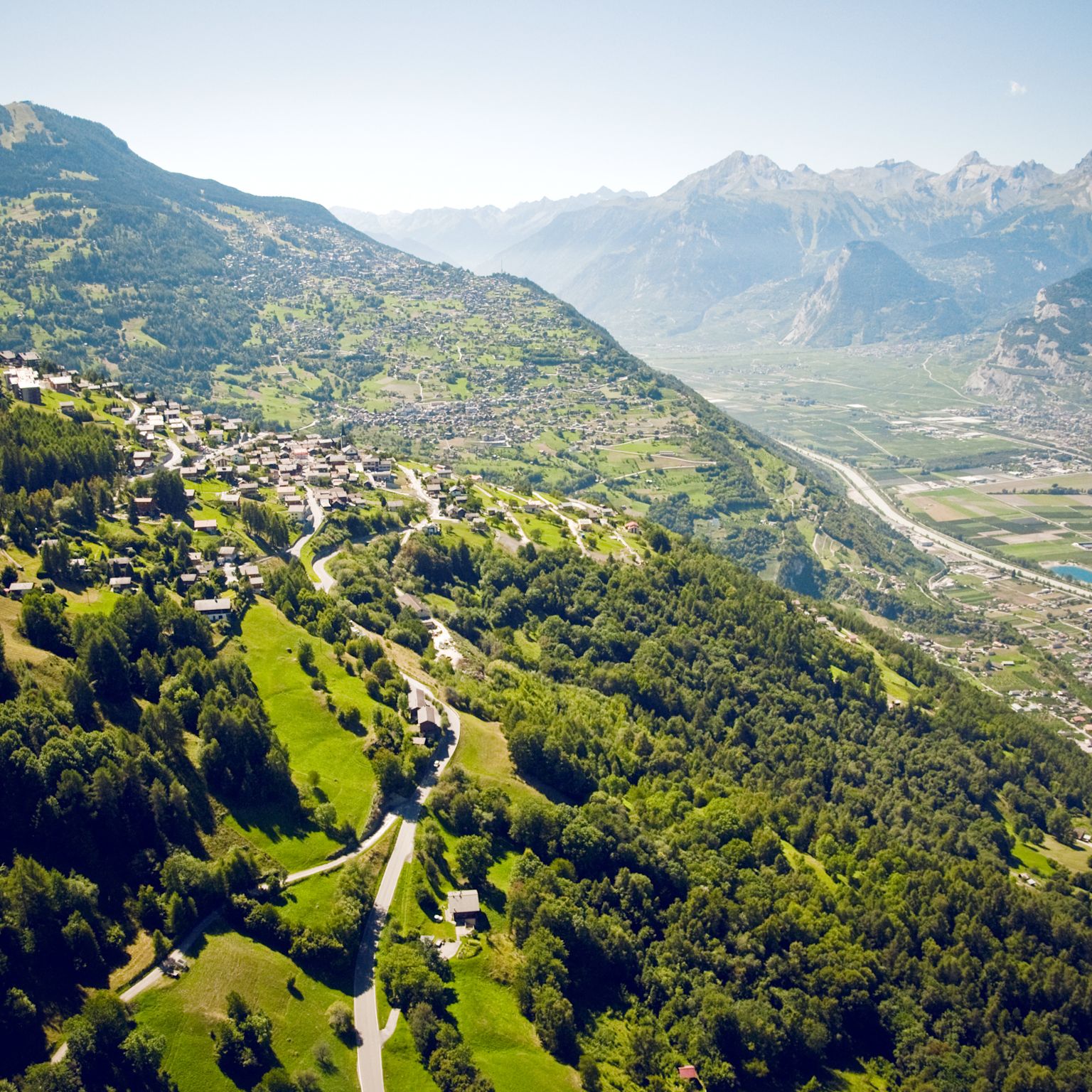 Dorf Veysonnaz, Sommer, Wallis