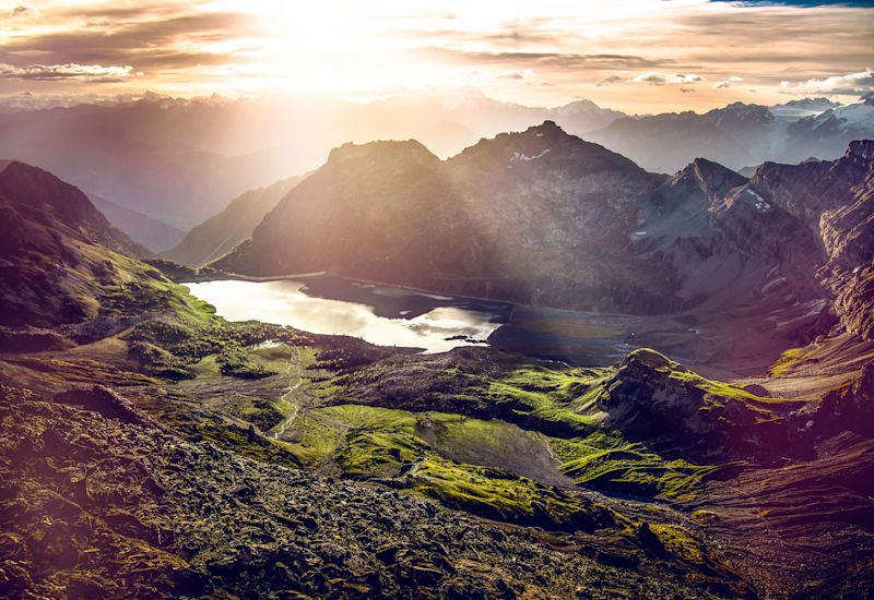 Lake of the Emosson dam in Trient Valley, Valais