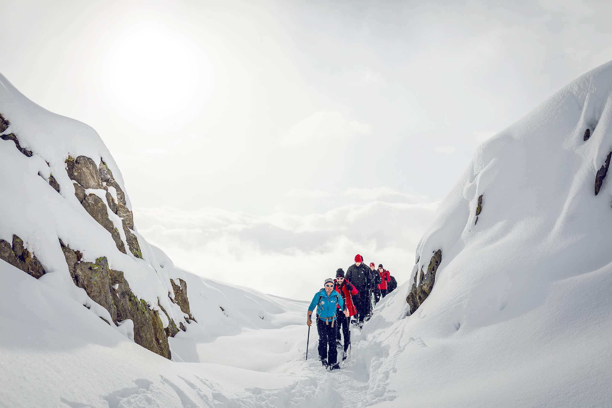 Snowshoeing, winter, Valais