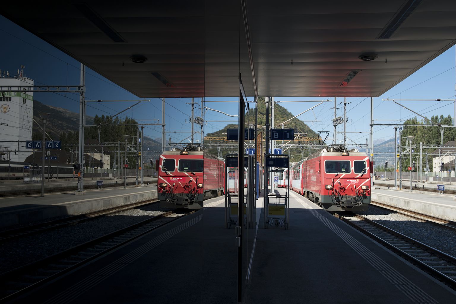 Matterhorn Gotthard Bahn at the station of Visp, Valais