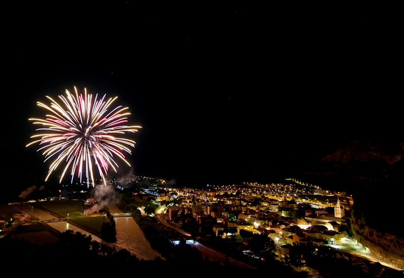 Swiss National day, 1st of August, fist of August, St Maurice, Valais, Switzerland