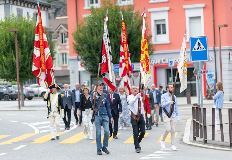 Schweiz Nationalfeiertag, 1. august, St Maurice, Wallis, Schweiz