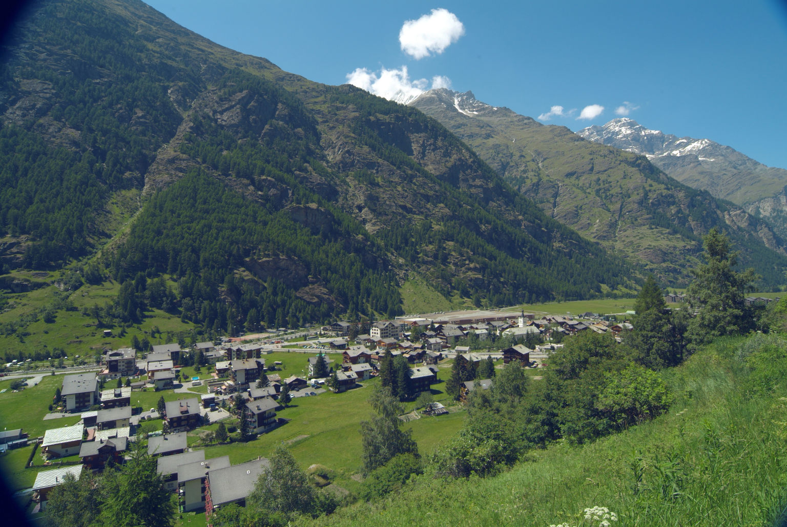 Village Taesch during summer, Valais