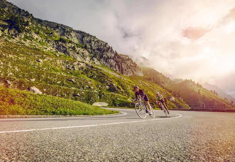 Vélo de route au col de la Grimsel, Grimselpass, Valais