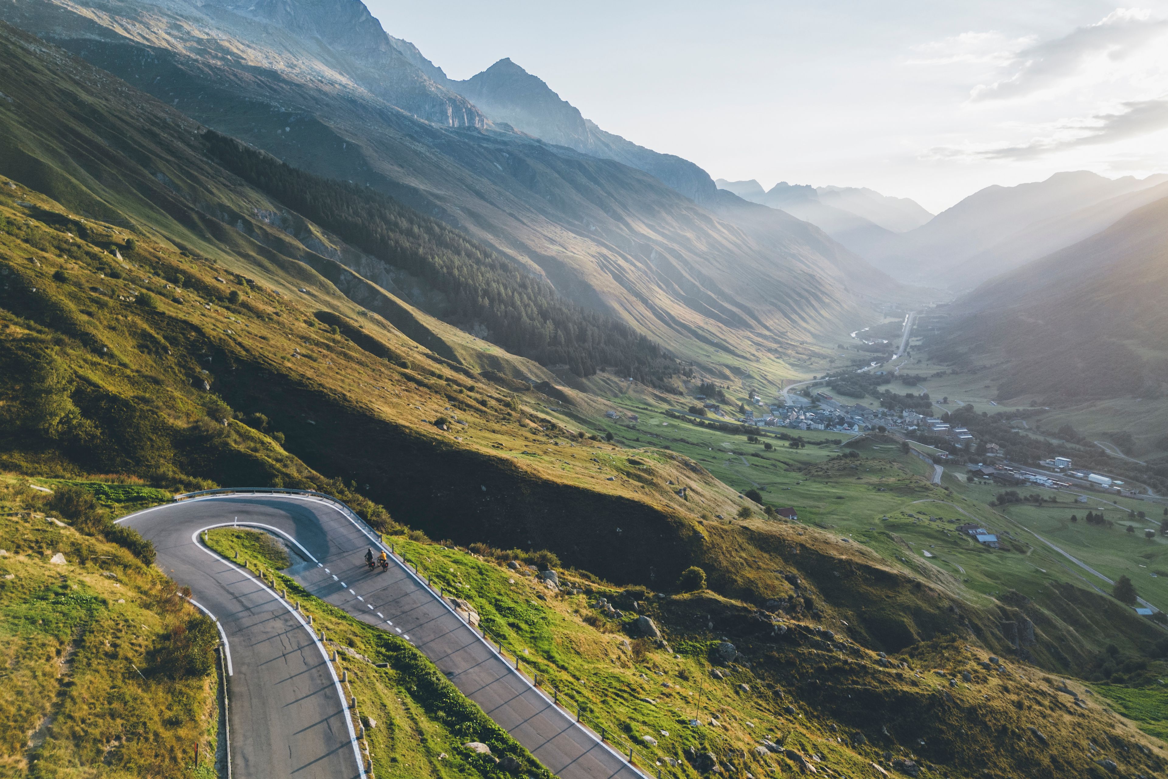 Mountainbike route Andermatt-Ulrichen, mountainbiking, summer in Valais, Switzerland