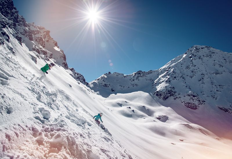 Freeride au pied du Bec des Rosses, Hiver en Valais