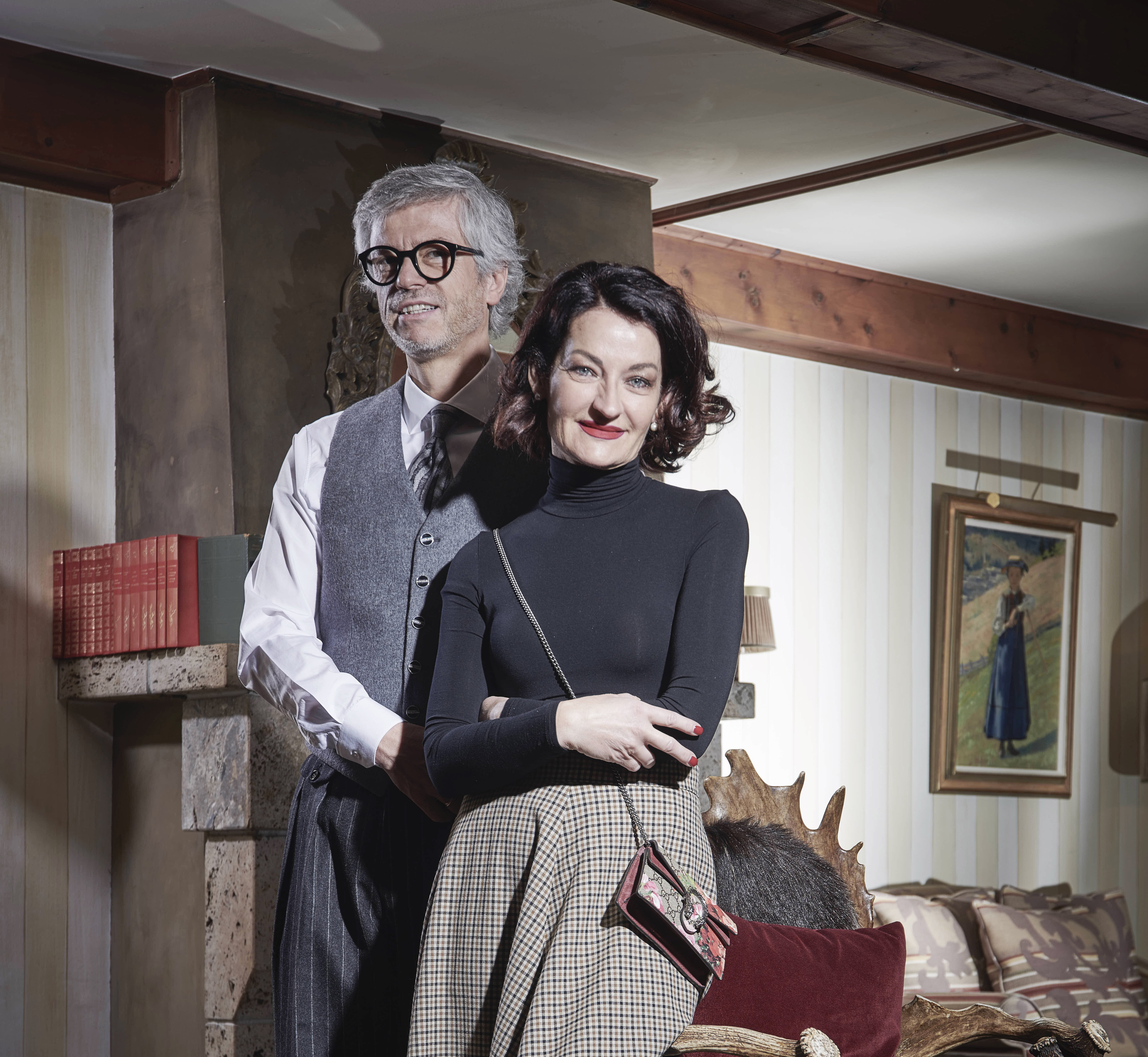 Frau und Herr Buchs, Hotel Bella Tola. Wallis, Schweiz