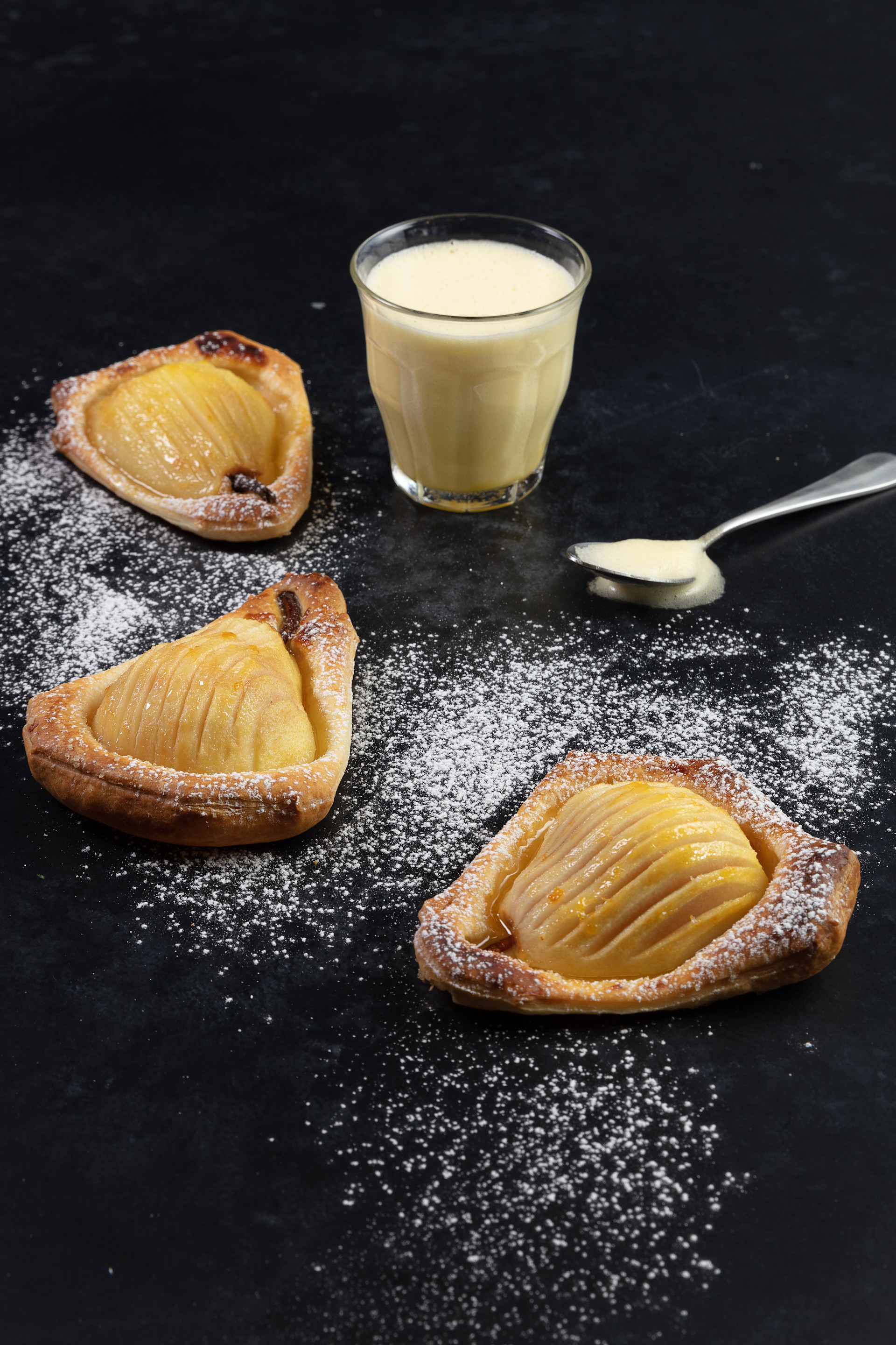 Williams pear jalousies with Valais Williams pear brandy AOP zabaglione recipe | Valais Switzerland
