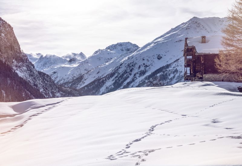 Chalet en hiver à La Forclaz, Valais