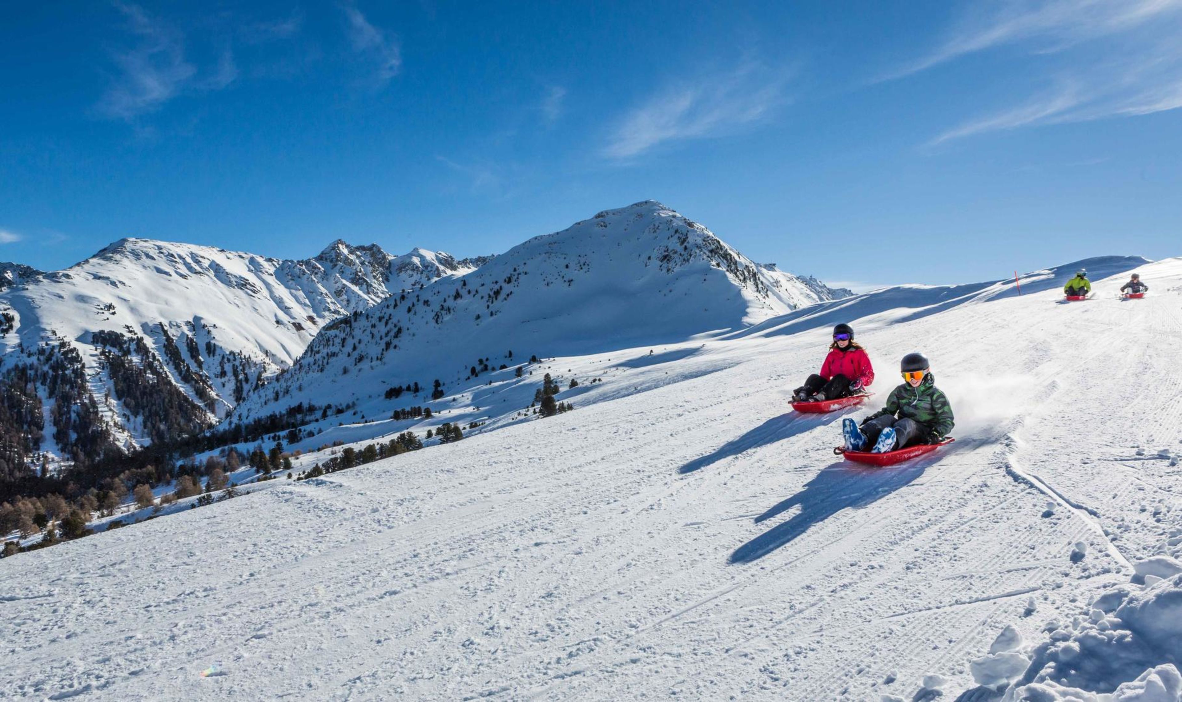 Descente rapide en luge dans la région de La Tzoumaz.