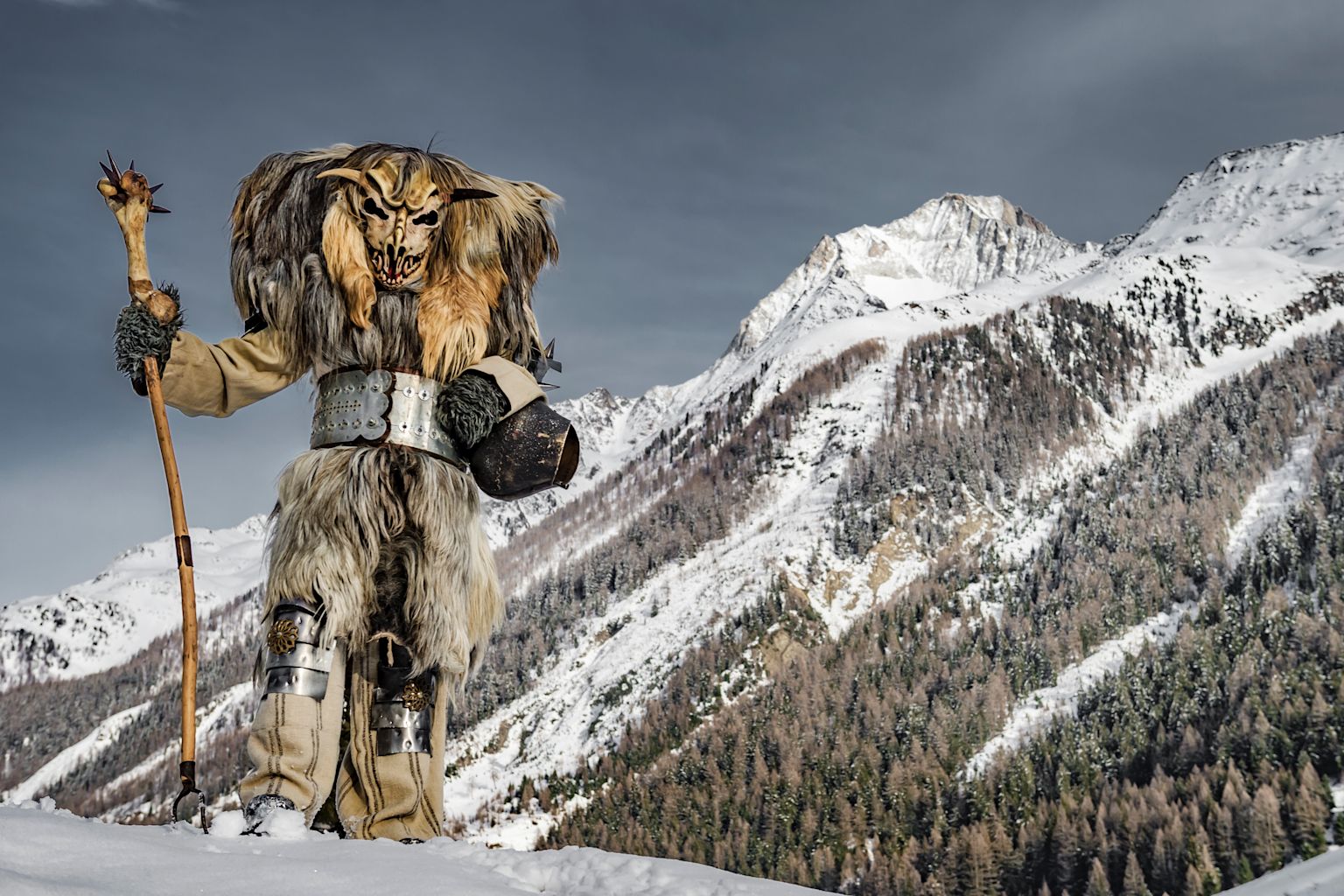 Fastnacht Loetschental, Tschäggättä, Wallis, Schweiz