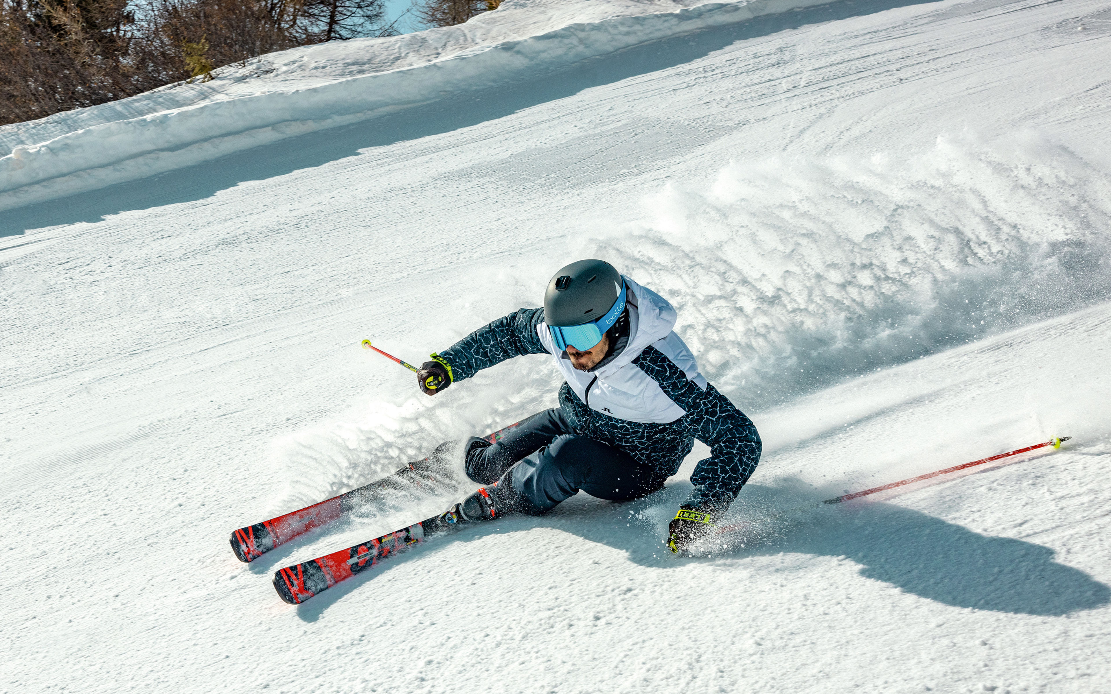 Loïc Meillard skiing in Thyon, Valais.
