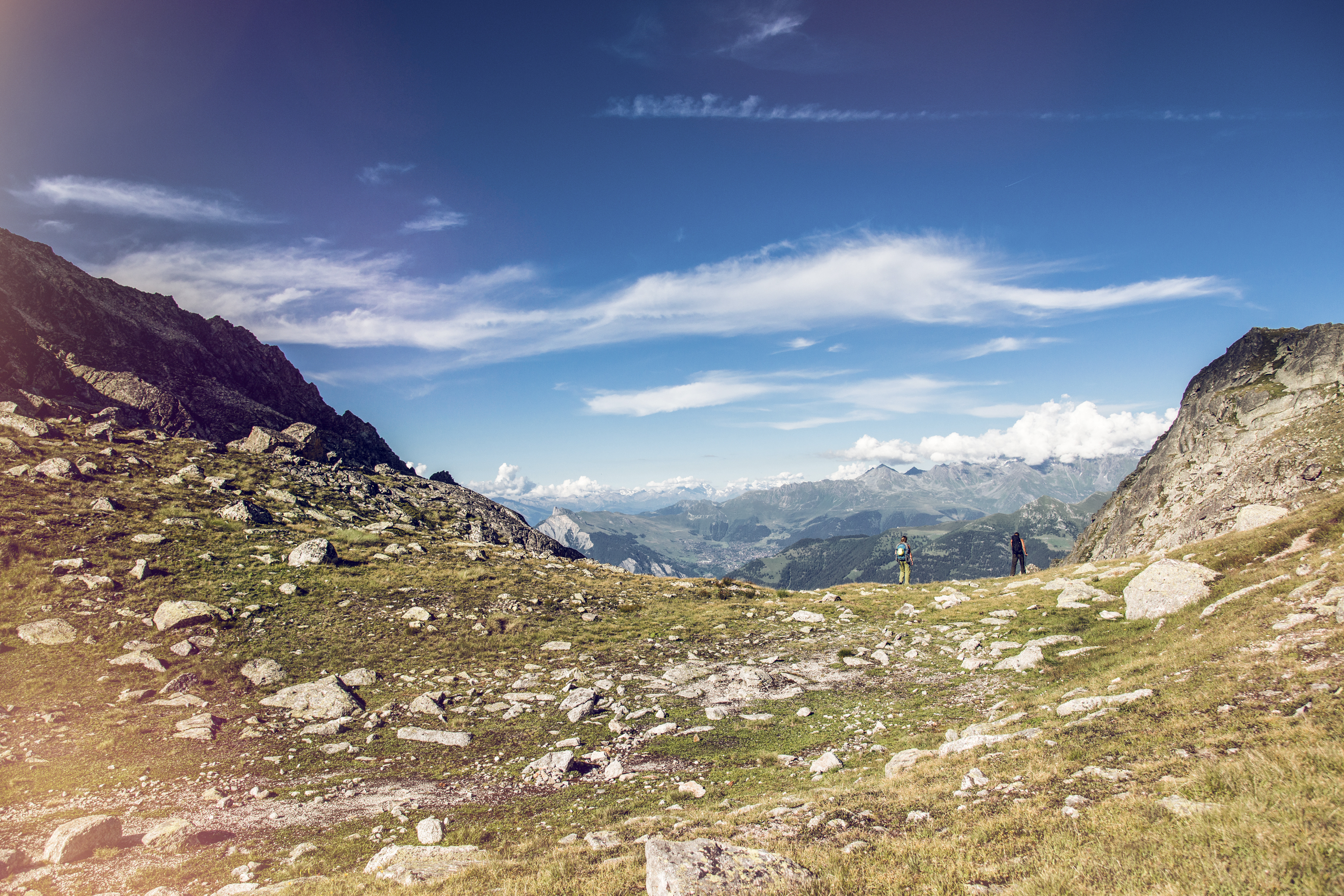 Hike between Champex and Clocher du Portalet. Hiking in Valais. Switzerland