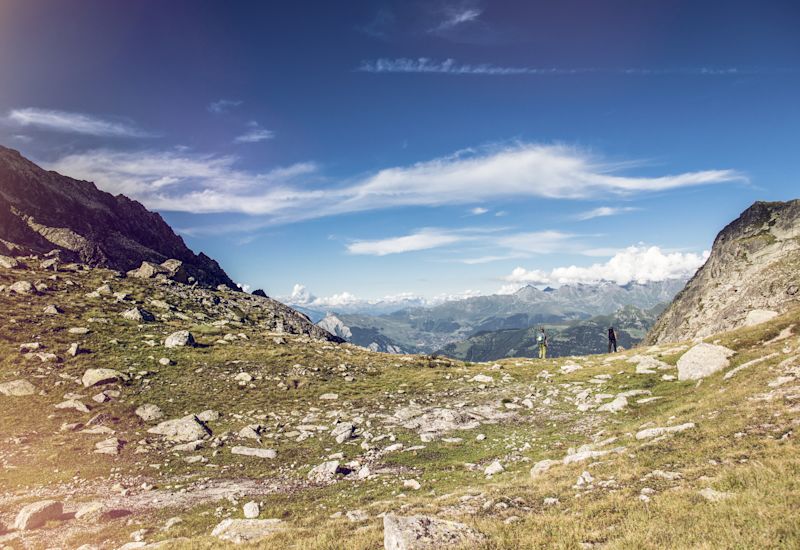 Hike between Champex and Clocher du Portalet. Hiking in Valais. Switzerland