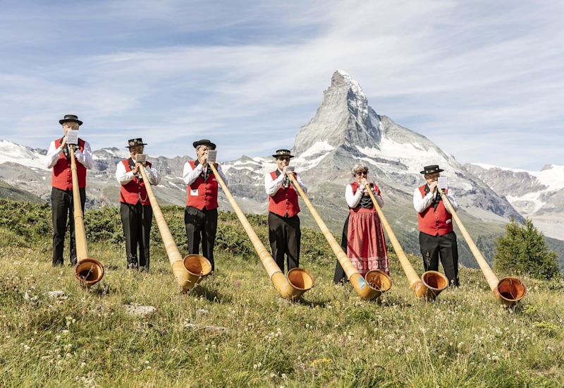 National day in Zermatt, Valais, Switzerland