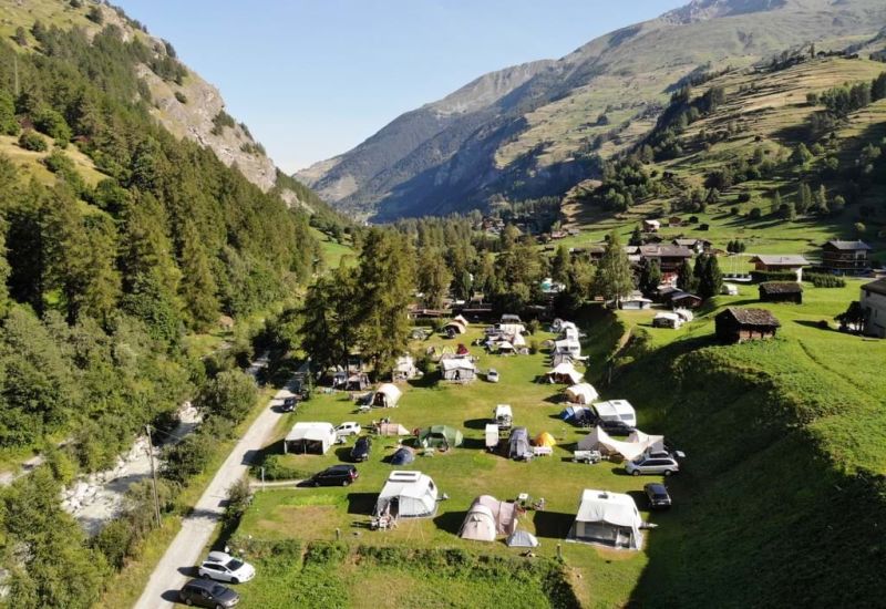 Campingplatz, Sommer, Wallis