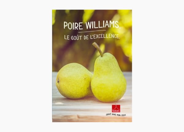 Brochure poire williams, williamine, Valais/Wallis Promotion, Schweiz