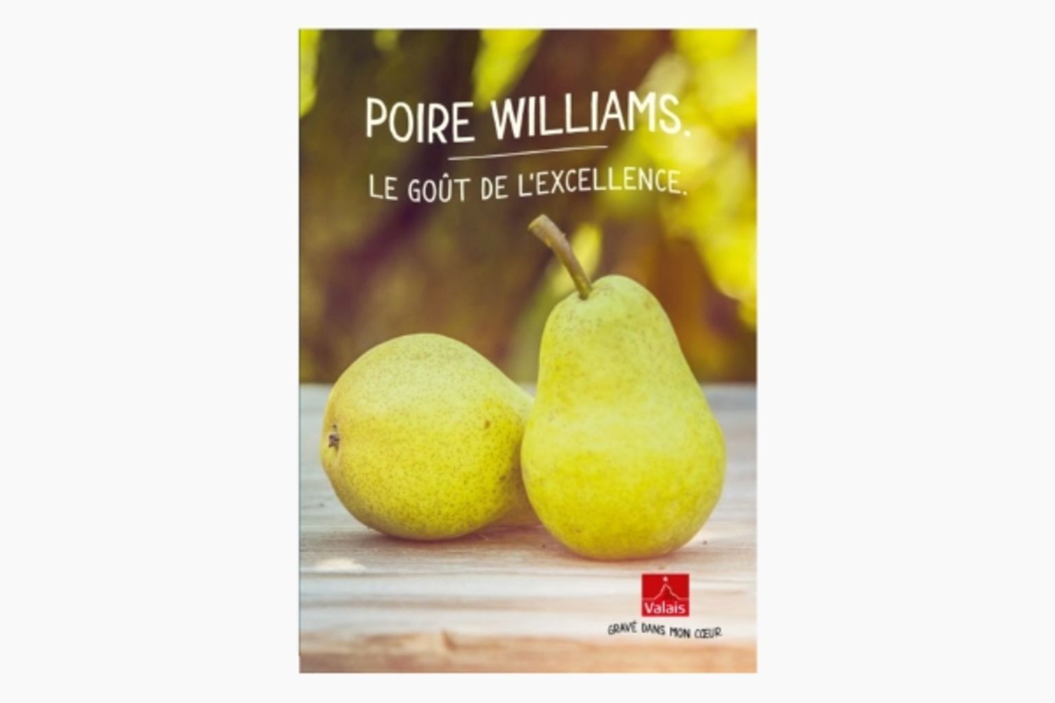 Brochure poire williams, williamine, Valais/Wallis Promotion, Schweiz