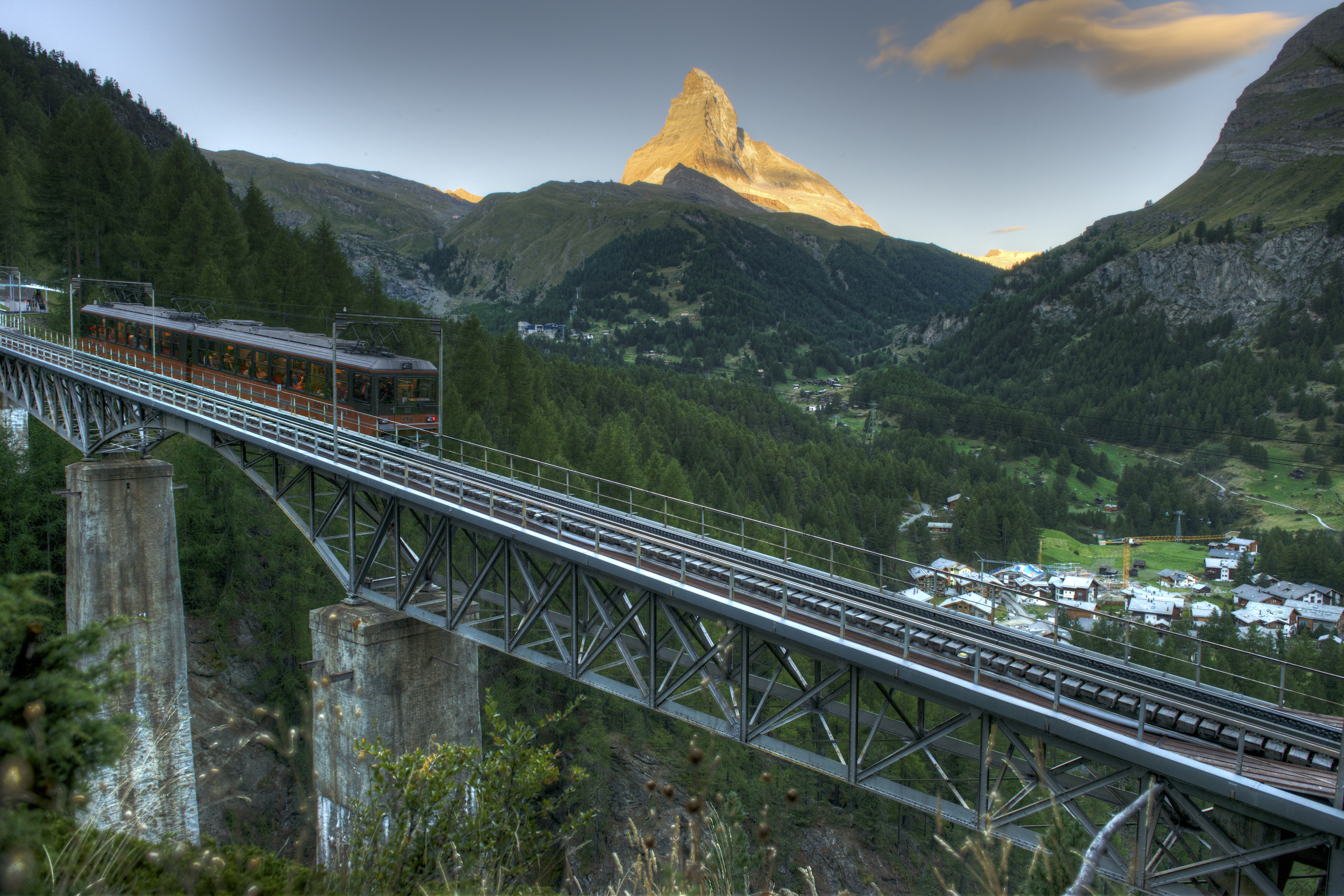 Gornergrat Bahn à Zermatt avec vue sur le Cervin, Valais