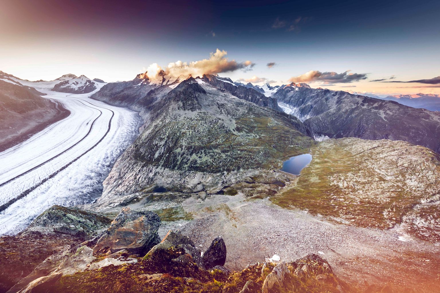 Der Grosse Aletschgletscher im Sommer