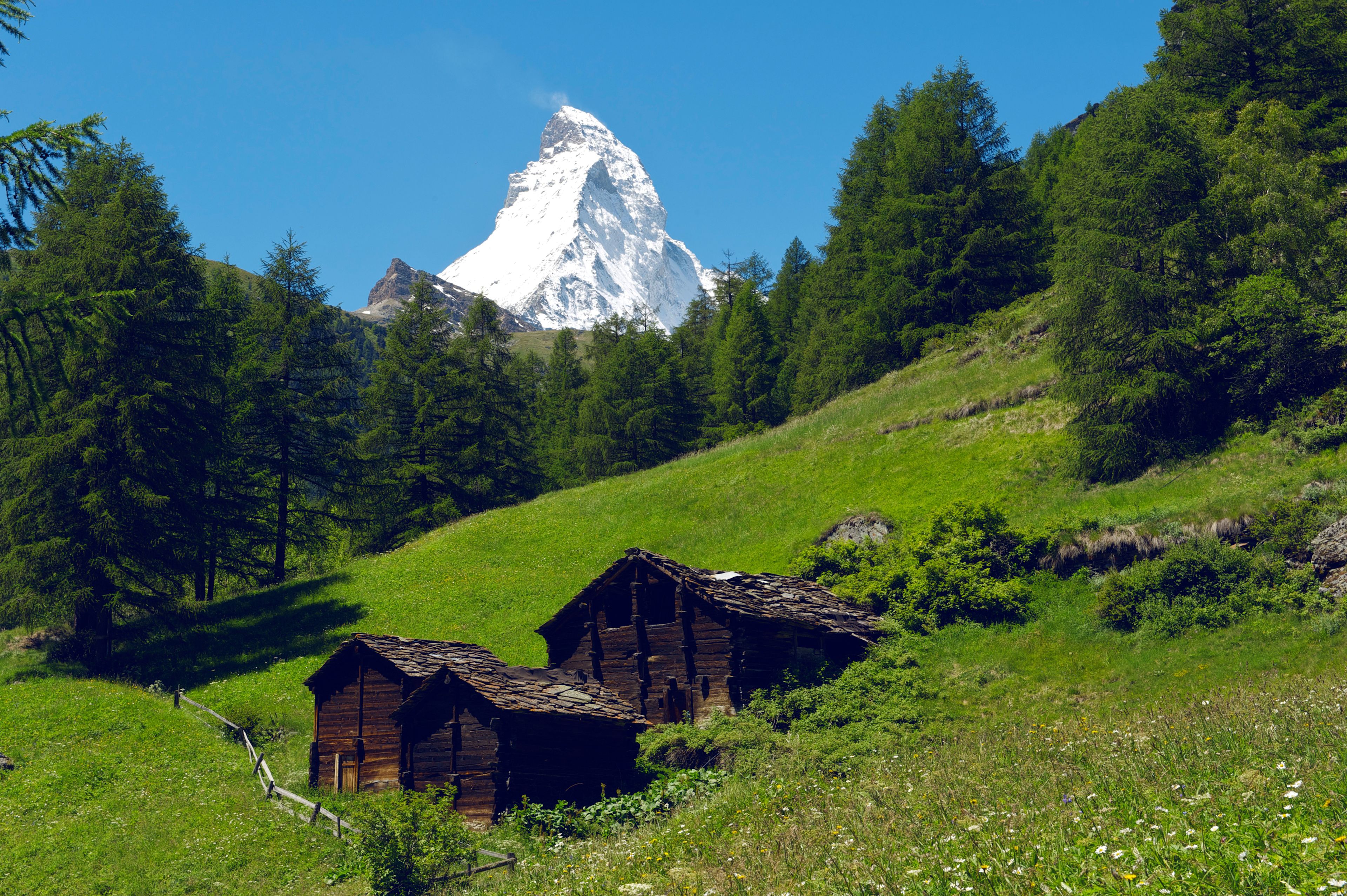 Region Zermatt during summer, the Matterhorn in the background, Valais