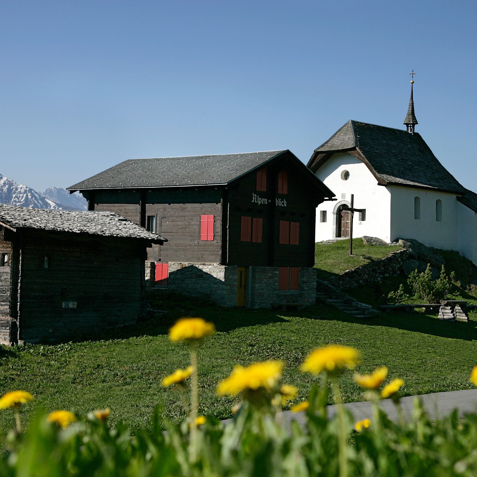 Chapelle à Bettmeralp, Aletsch Arena, été en Valais, Suisse