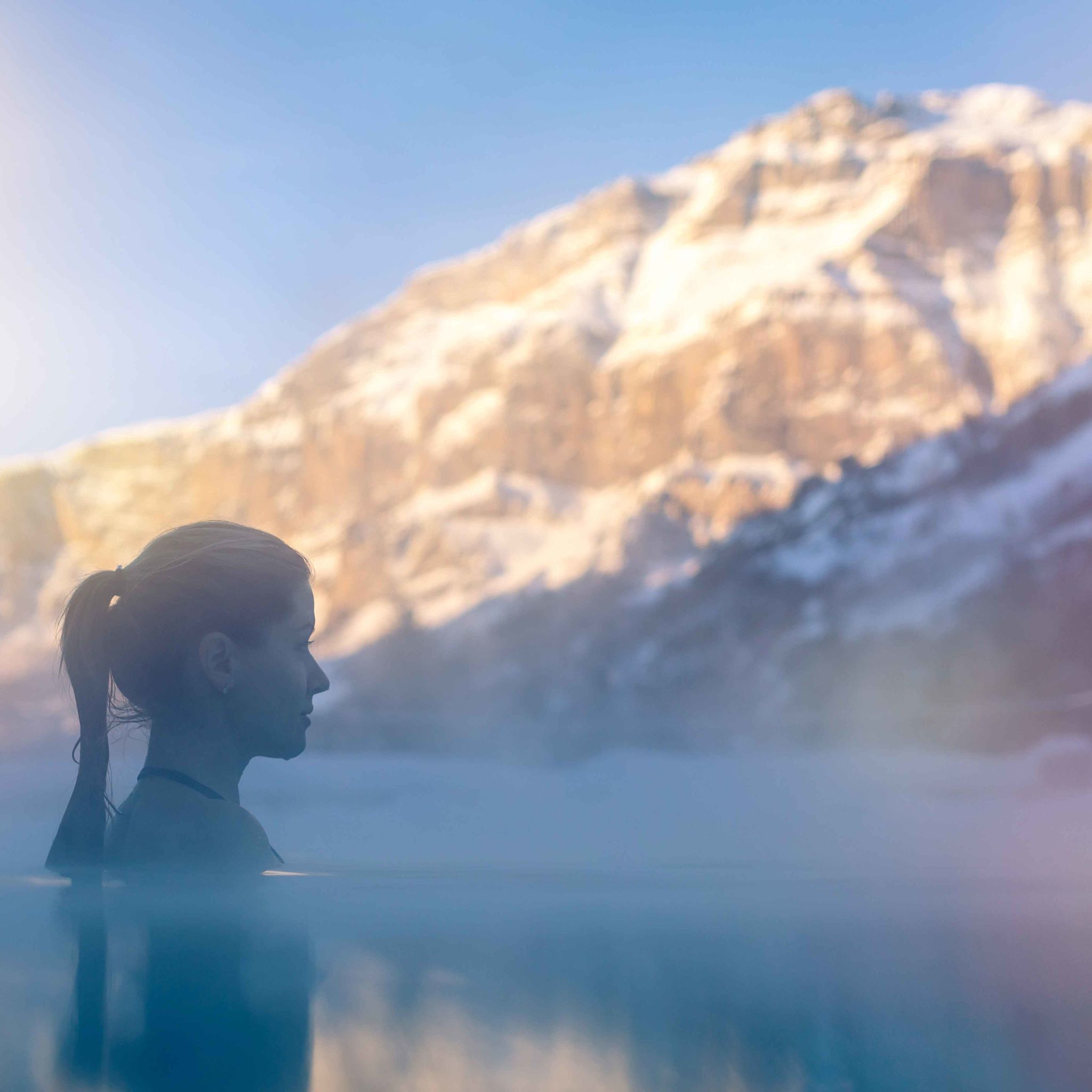 Terme di Leukerbad in inverno Valais Wallis Schweiz Switzerland